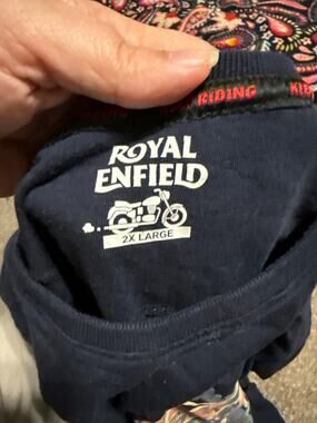 ROYAL ENFIELD Navy motorcycle oversized graphic Britsh tshirt 2X